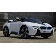 Masinuta electrica BMW i8 2x 35W 12V Concept, cu Scaun Tapitat #ALB
